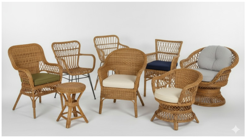 Cadeiras em Fibra Natural, Fibra Sintética e Corda náutica